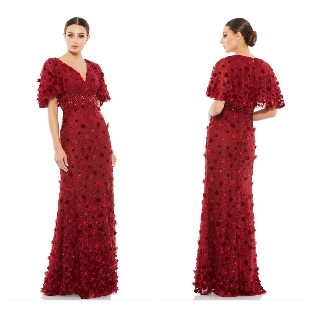 Mac Duggal 67712 NWT EMBELLISHED FLORAL GOWN